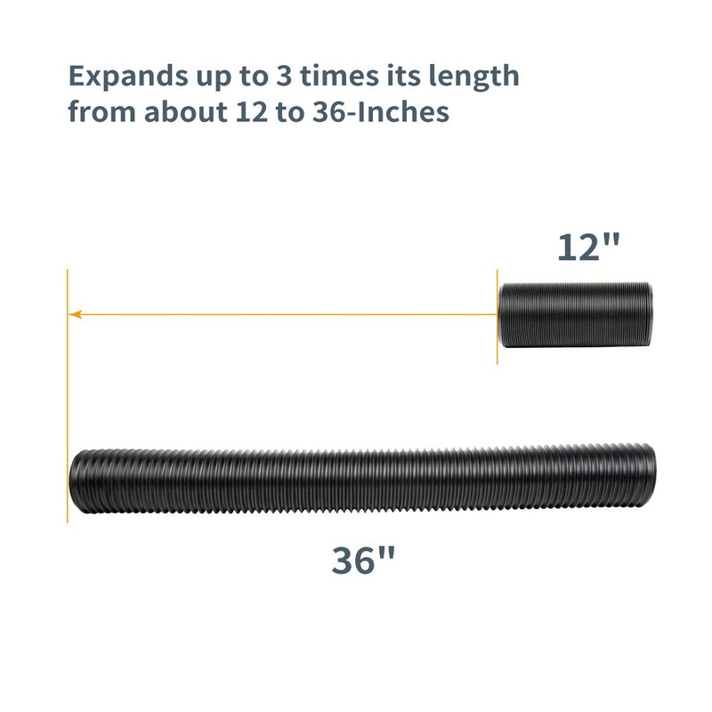 POWERTEC Black 70128 4-Inch Flexible Dust Collection Hose, 4 Inch