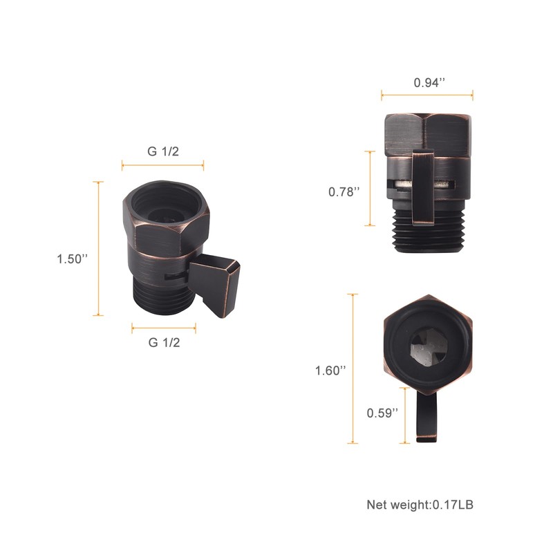 Oil Rubbed Bronze Water Flow Control Valve, Shower Head Flow
