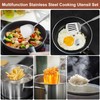 304 Stainless Steel Cooking Utensils Set, 10pcs Long Metal Kitchen