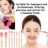 8pcs Pink Travel Makeup Brush Set with Bag - Essential