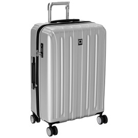 DELSEY Paris Titanium Hardside Expandable Luggage with Spinner Wheels, Silver, Checked-Medium 25 Inch