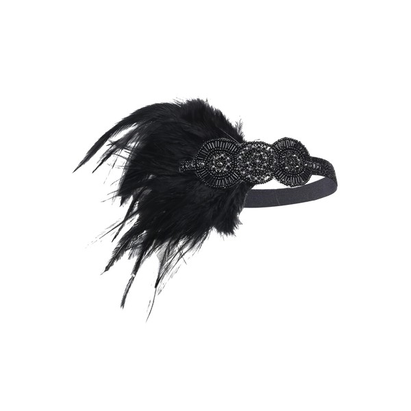 BABEYOND 1920s Headband Women's Gatsby Costume Accessories 20s Flapper Feather Headband