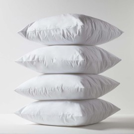 Homescapes Set of 4 Waterproof Cushion Covers 65 x 65 cm with Zip, Pillow Protectors Waterproof, Hypoallergenic & Washable, White, 65 x 65 cm - Set of 4