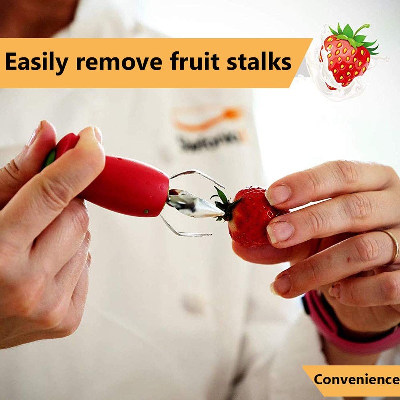 Strawberry Slicer, Strawberry Huller, Strawberry Pedicle Remover, Stainless Steel, for