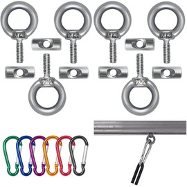 TNSLAND Stopper for Piping Rail 6 mm, Stainless Steel Piping Stopper with 6 Different Coloured Carabiners for Caravans, Motorhomes, Campervans, Boats