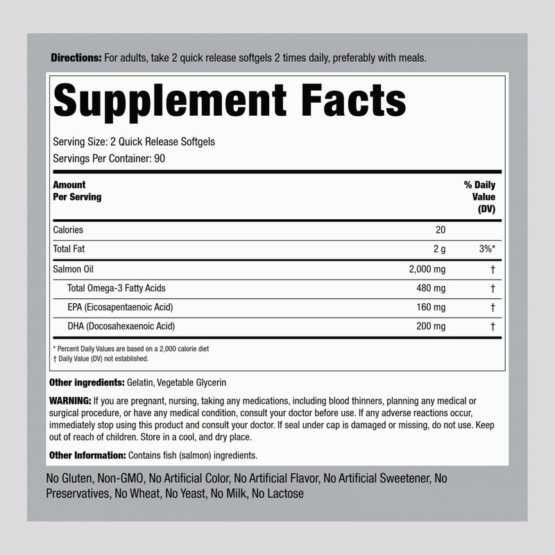 Piping Rock Wild Alaskan Salmon Fish Oil | 1000mg |