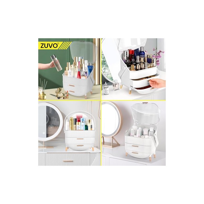 Zuvo Makeup Organiser with 2 Large Drawers, Skincare and Cosmetic