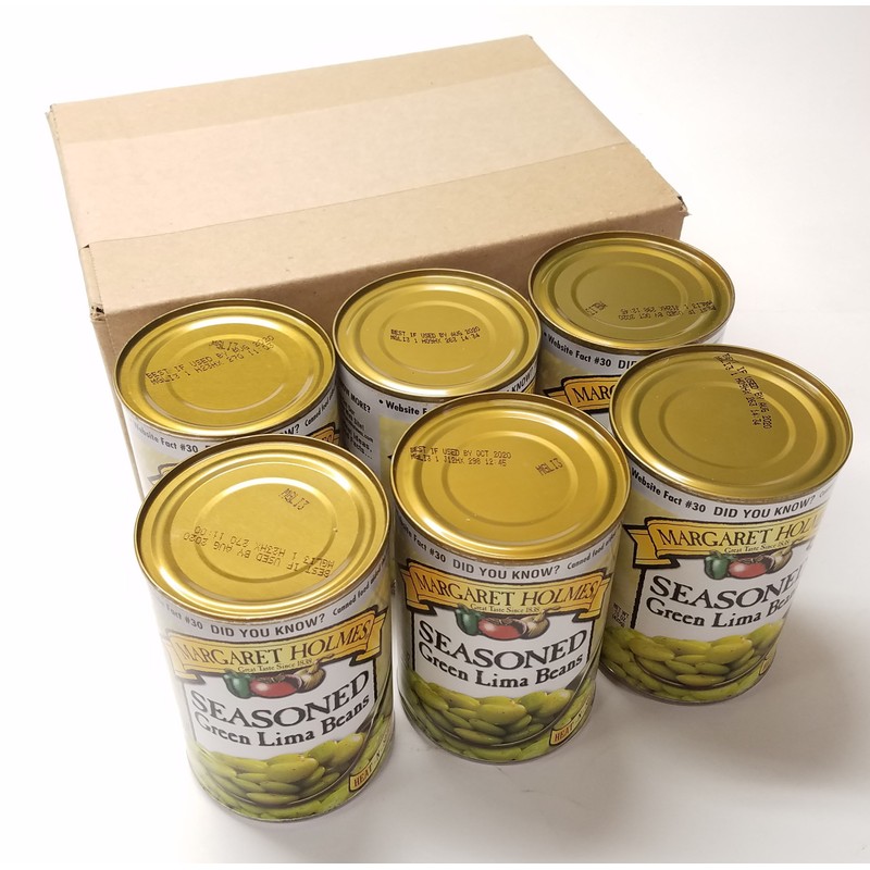 Margaret Holmes, Medium Seasoned Green Lima Beans, 15oz Can (Pack