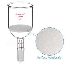 stonylab Buchner Filtering Funnel, Borosilicate Glass Buchner Filtration Funnel with Fine Filter Disc (G3) and 24/40 Lower Standard Joint, 100 ml