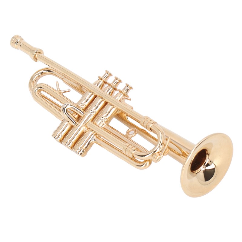 Trumpet Model Ornaments Exquisite Brass Miniature Instrument Desktop Decoration Gold