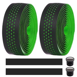 MOCNT Bicycle Handlebar Tape Breathable Cycling Bike Handlebar Tape PU EVA Handle Bar Grip Wrap Tapes Comfort Non Slip Shock Absorbent Road Bike Handlebar Drop Bar Tape Green