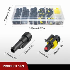 Nilight 120PCS 1 Pin Electrical Connector ‎Plug Male Female Terminal Wire Connectors Waterproof One Way Automotive Connect Set for Car Truck Motorcycle Marine Boat 20 Sets