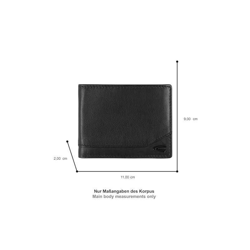 camel active Men's Stone Jeans Wallet Travel Accessory Wallet, black,