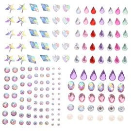 IWOWHERO 4sheets Face Stickers Jewels Festival Face Jewels Party Accessories Hotfix Rhinestones Safe Reusable Gems