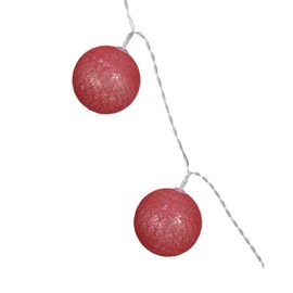 Creative Co-Op Fabric String Ball Lights with Plastic Cord and 20 Lights, Fuchsia