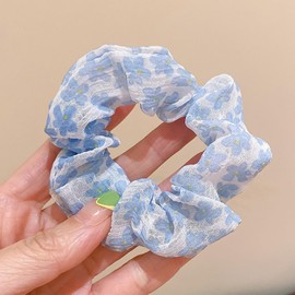 Flower Hair Scrunchies 5Pcs Spring Design Hair Accessories Cute Floral Hair Ties Soft Elastic Ponytail Holder Hair Bands Colorful Small Flowers Hair Scrunchie Summer Hair Tie for Women Girls