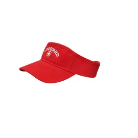 Kemp USA Lifeguard Visor - Adjustable Lifeguard Cap with Soft Terry Cloth Lining - Embroidered Cross Logo - Visors for Men & Women - Fits Red