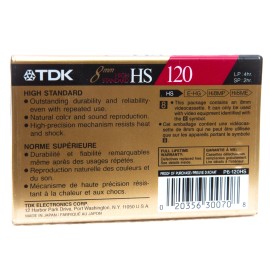 TDK HS120 High Standard 8mm BLANK VIDEO CASSETTE TAPE for use w' 8mm Video Cams