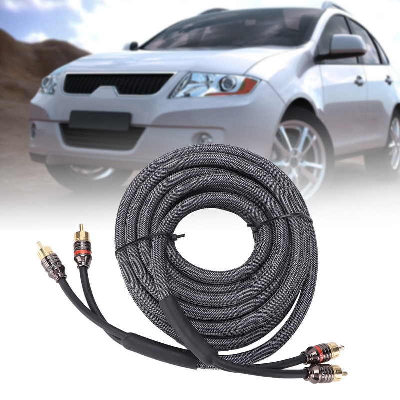 Car Audio Signal Cable Adapter 4.5m/180in Black PVC Plastic Layer