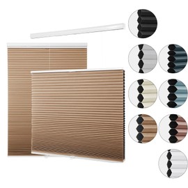 MYshade Custom Size Cellular Shades Cordless, Blackout Top Down Bottom Up Honeycomb Blinds, Thermal Insulated Energy Saving Room Darkening Window Shades for Indoor Windows, Easy to Install, Brown