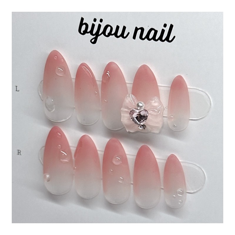 ❤️Exploding in popularity❤️ Water Drop Peach Fudge Handmade Nail Tips