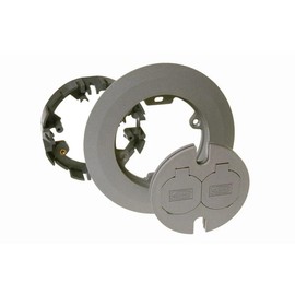 RACO 6299 Round Floor Box Cover Kit Nonmetallic With Two-Lift Lids for 5511 Floor Box, Gray