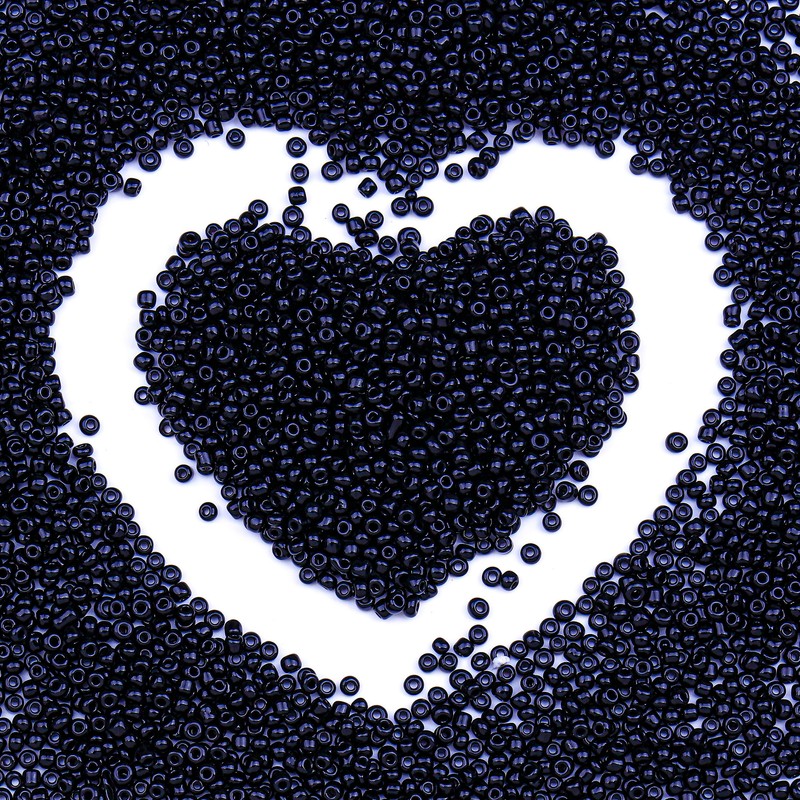 Legefo 4mm Glass Seed Beads Bulk, Black 6/0 Small Mini