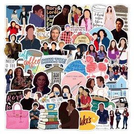 Gilmore Girls Stickers Pack of 50 Cute Funny TV Show Stickers for Water Bottles Skateboard Scrapbook Motorcycle Laptop Car Bicycle Luggage Vinyl Cool Comedy Sticker for Teenagers Adults