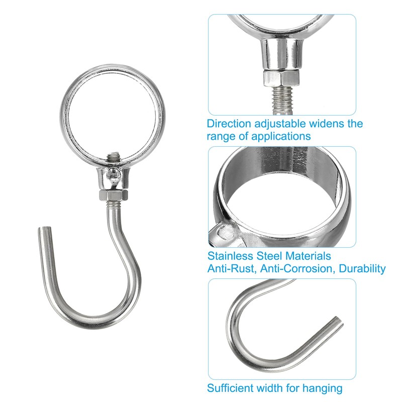 QUARKZMAN Pack of 12 Pipe Hooks, Stainless Steel 25 mm