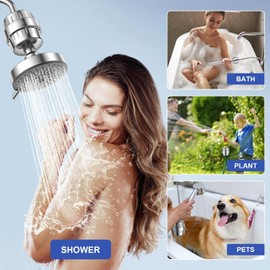25 Stage Shower Filter, High Fluency Output, Shower Water Cleaning, Reduces Dry Itchy Skin, Improve Hair and Nails' s Condition, High Filtration Capacity for Chlorine, Kids and Pets Available