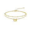 FOCALOOK Initial W Anklet, 14K Gold Plated Charm Anklet Bracelets,