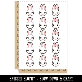 Cute Bunny Rabbit Head Temporary Tattoo Water Resistant Fake Body Art Set Collection - 15 2" Tattoos (1 Sheet)