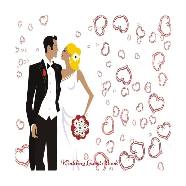 Wedding Guest Book: Large Square Celebration Guest Message Book, With