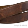 Cinturón vaquero con hebilla de toro, de piel vacuna auténtica,