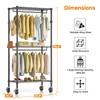 Simple Deluxe Rolling Clothes Rack, Heavy Duty Clothing Rack, 3-Shelf