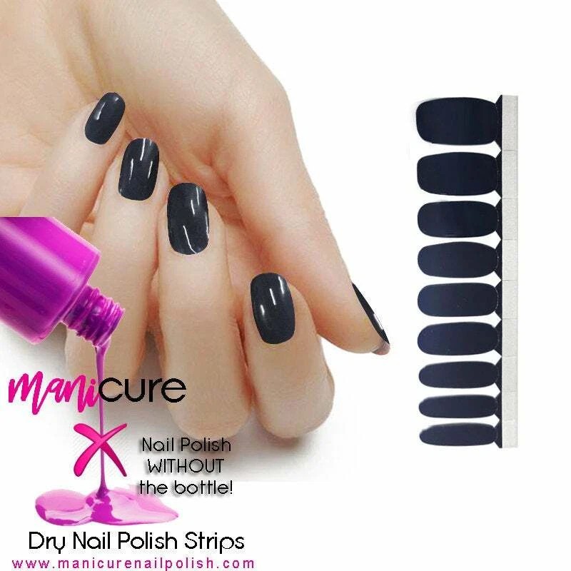 ManiCURE Nail Polish Navy Blue Solid Finish, 100% Real Nail