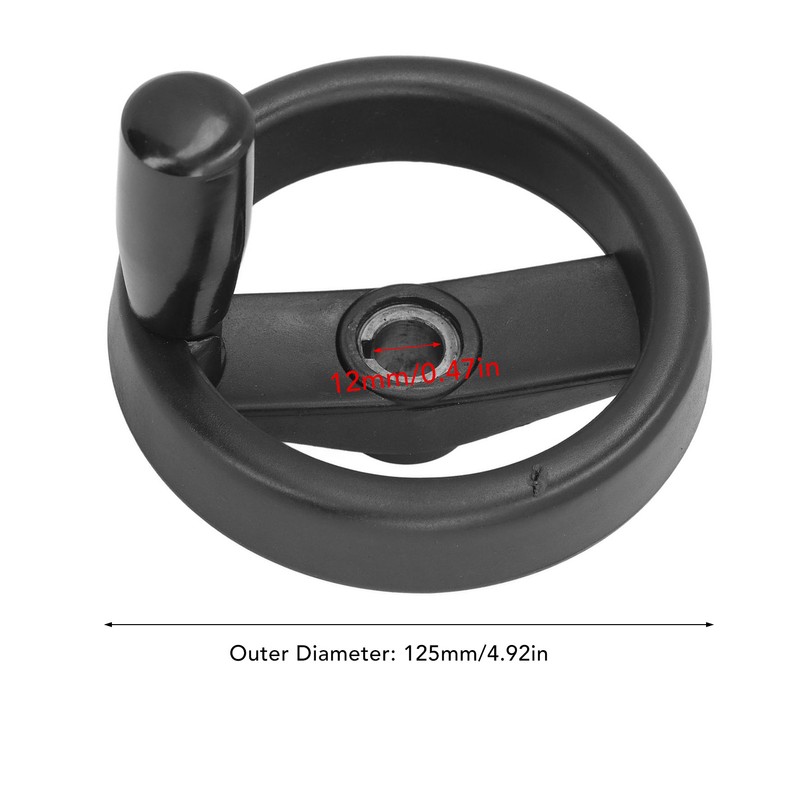 Handwheel 125mm OD 12mm Bore Foldable Handle Plastic Hand Wheel