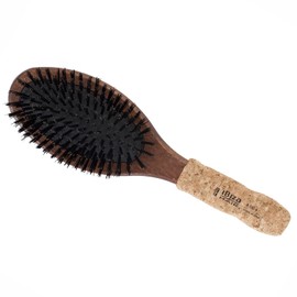 Ibiza Hair Ibiza Hair Oval Flat Brush (OC4) | Reinforced Boar & Nylon Bristles with Cork Handle | Creates Shiny, Smooth Hair | Ideal for Short to Long Styles | Use Before or After Blowouts | Heat Resistant