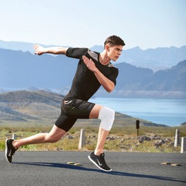 ANAMPION Knee Support, Knee Pads with Velcro Fastening and Patella Opening, Foldable Knee Support for Men and Women, Adjustable Knee Support for Swollen ACL Tendon Band (White, XXL)