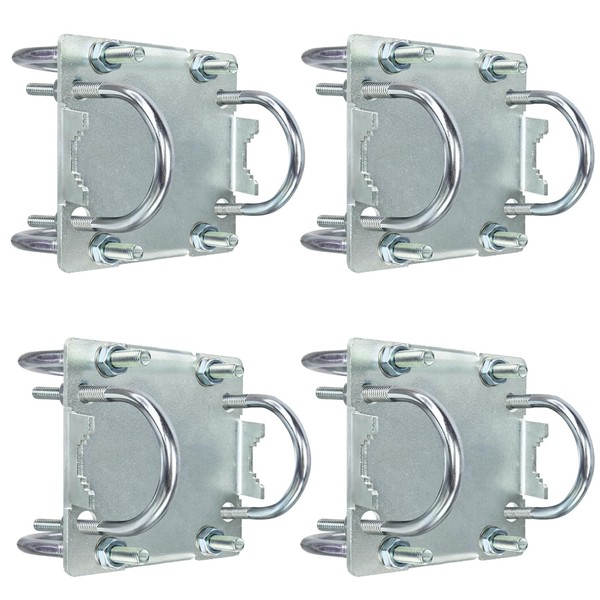 4PCS Antenna Mast Clamp Cross-Over Bracket Kit with U Bolts