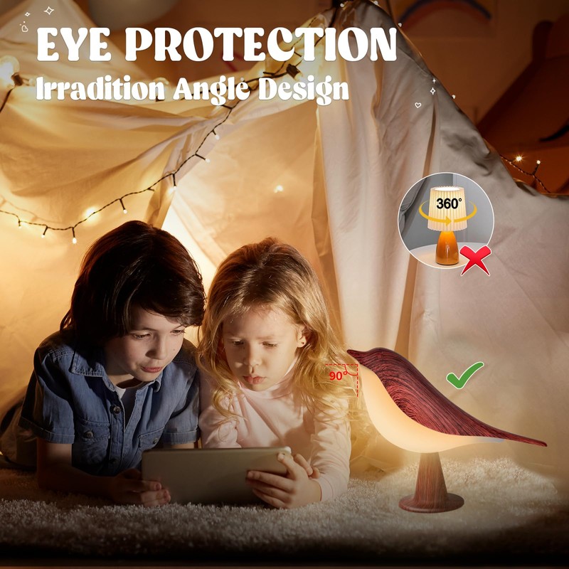 YOTOZU Small Bird Touch Lamp, Dimmable and Cordless Bird Night