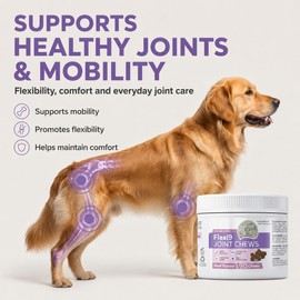 Hip and Joint Support Chews for Dogs - Glucosamine, MSM, Collagen, Green Lipped Mussel, Fish Oil, Turmeric & Boswellia - Natural Beef Flavor - Atlas & Tail Flexi9 90 pcs