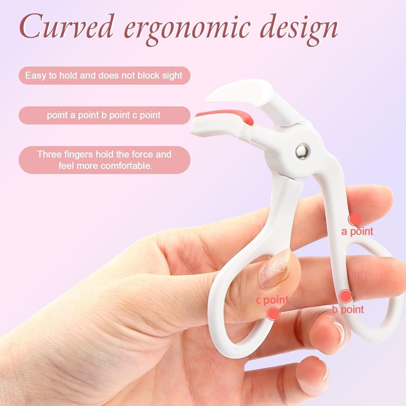 Wide-Angle Eyelash Curler Combo Set, Professional Eyelash Curler, Simple and