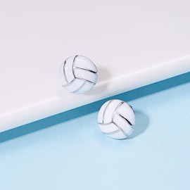 SIXDUTON Earrings 925 Silver for Women, Hypoallergenic Sporty Earring Jewellery Women Fans Style for Football Basketball Tennis Baseball Stud Earrings Gift, Sterling Silver, No Gemstone