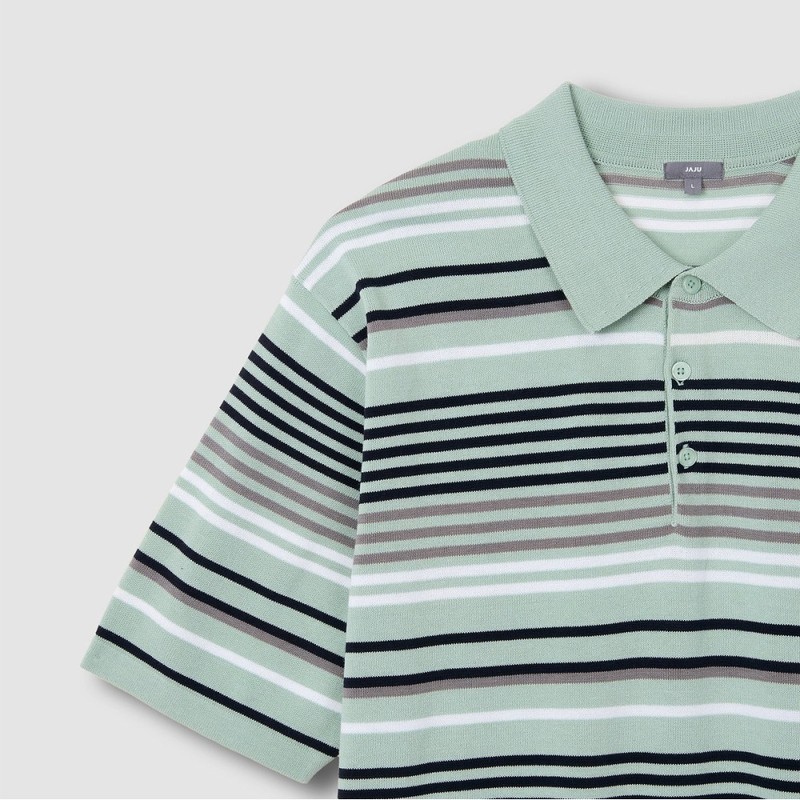JAJU [JAJU/자주] 남 카라 반팔 니트_라이트 민트 [JAJU] Men's Collar