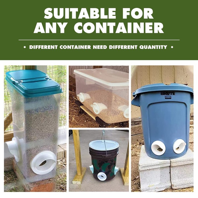Chicken Feeder Kit, No Waste Waterproof Automatic Poultry Feeder 4