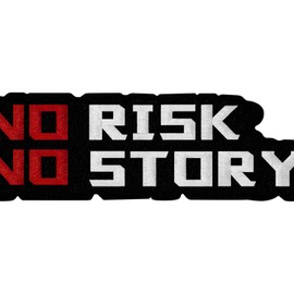 EmbTao No Risk No Story Patch Embroidered Badge Biker Applique Iron On Sew On Emblem