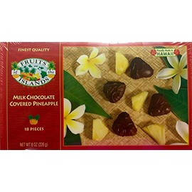 Fruits of the Islands Hawaiian Milk Chocolate Covered Pineapple Pack of 3 Boxes
