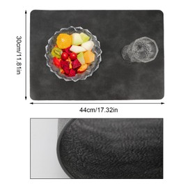 Brosay Leather Placemats Set of 2 Thanksgiving Christmas Day Place Mats for Kitchen Table Mat Waterproof Easy Clean Double Sides Available 2Pcs (Black)
