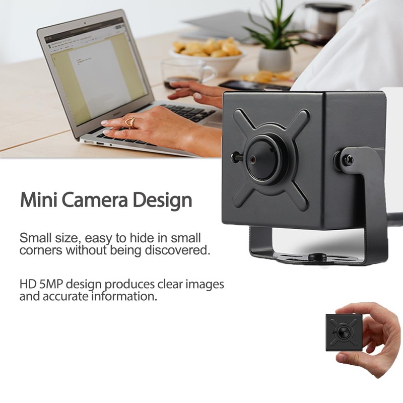 REVODATA 5MP POE Mini Audio IP Camera, 3.7mm Lens Small